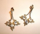Victorian Rock Crystal and Diamond Antique Earrings