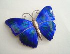 Charles Horner Sterling Silver and Enamel Butterfly Brooch