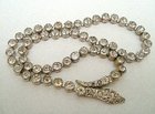 Art Deco Snake Diamante Paste Stones Vintage Choker Necklace