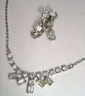 Vintage Diamante Rhinestone Necklace and Earrings