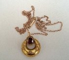 Victorian Garnet Pendant and Rose Gold Chain