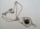 Antique Arts and Crafts Enamel and Pearls Silver Necklace