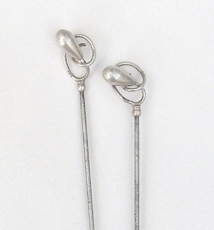 Pair of Charles Horner Art Nouveau Silver Hatpins