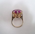 Pink Sapphire Corundum Large Vintage Dress Ring