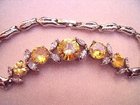 Vintage Canary Yellow and Marquise Stones Bracelet