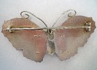 J A & S Sterling Silver and Enamel Butterfly Brooch