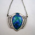 Silver and Enamel Art Nouveau Pendant by Charles Horner