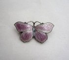Art Nouveau Silver and Enamel Butterfly Brooch JA&S 