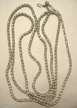 Very Long Vintage Diamante Necklace