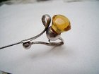 Charles Horner Art Nouveau Silver and Citrine Hat Pin
