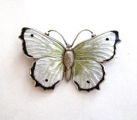 Charles Horner Sterling Silver and Enamel Butterfly Brooch