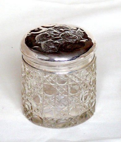 Silver topped jar