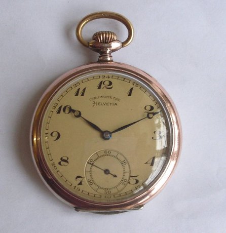 Helvetia Chronometre silver pocket watch