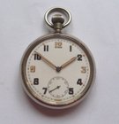 WW2 British army pocket watch with protective outer case.