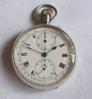 Silver chronograph pocket watch.