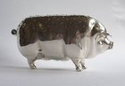 Edwardian silver pig pin cushion