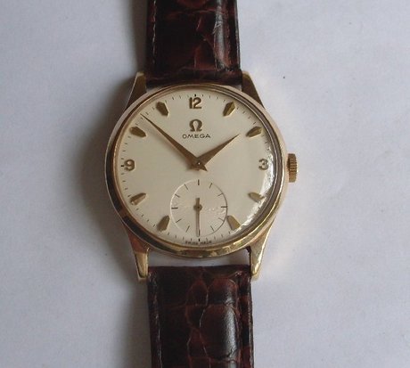 Omega men's gold wristwatch