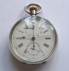 Victorian silver flyback chronograph pocket watch