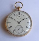 J Maguire & Co Belfast 18ct gold pocket watch with up & down dial