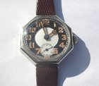 WW1 men's octagonal silver wristwatch