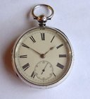Victorian silver fusee pocket watch by Adam Burdess. Coventry.