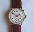 Gold chronograph wristwatch. Dublin 1936.