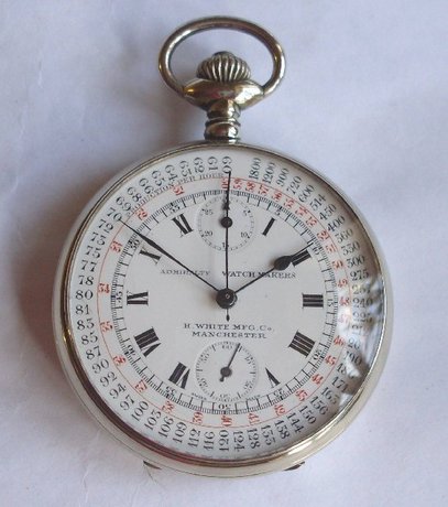 H White. Manchester. Chronograph pocket watch by Minerva.