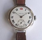 Pilot WW1 men's silver wristwatch.