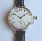 WW1 Men's silver Borgel cased Officer's wristwatch