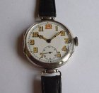 WW1 British Indian Army silver wristwatch