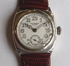 J W Benson 'oyster style' men's silver wristwatch.