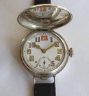 WW1 hunting cased men's silver wristwatch.