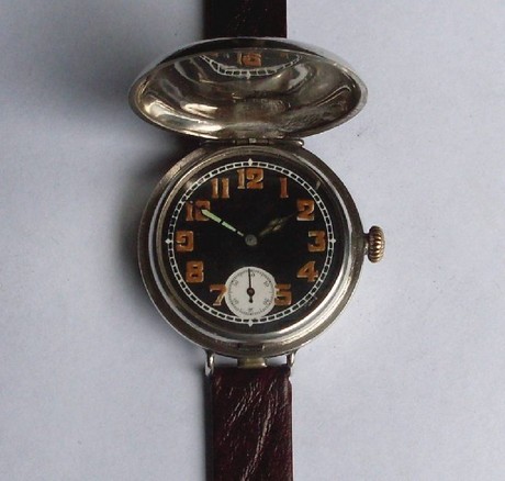 W&D WW1  hunting cased men's silver wristwatch
