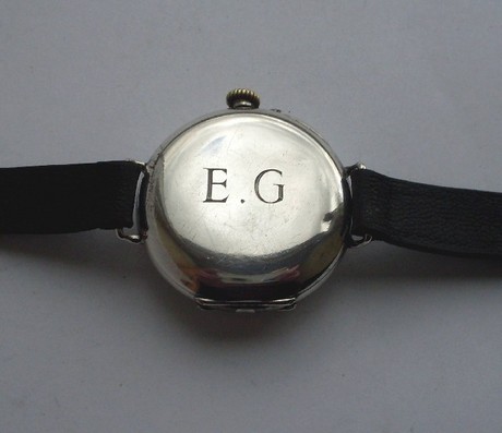 WW1 S&Co men's silver wristwatch.