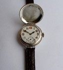 WW1 men's silver hunting cased wristwatch