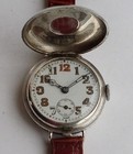 WW1 half hunter men's silver wristwatch
