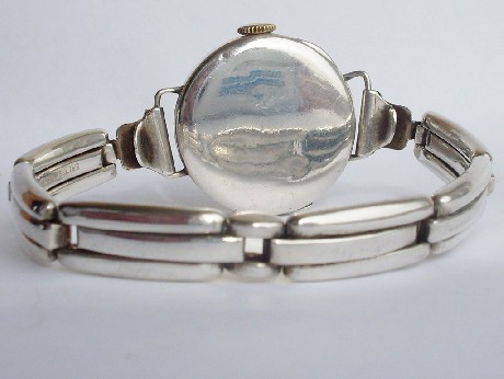 Buren. Ladies silver & enamel Art Deco wristwatch.