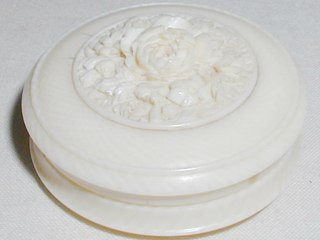 Carved Ivory Pin Box