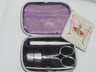 Burnished Silver Sewing Case