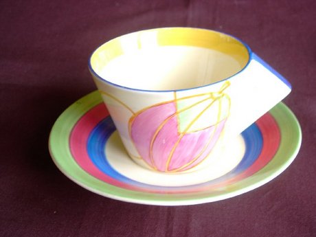 Clarice Cliff Conical Tea Cup & Saucer