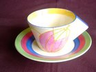 Clarice Cliff Conical Tea Cup & Saucer