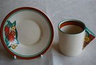 Clarice Cliff Conical Coffee Can and Saucer