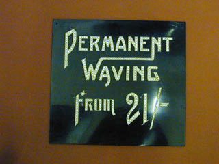 Permanent Waving Phenolic Sign