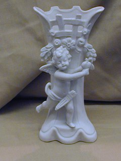 Cupid Bisque Vase