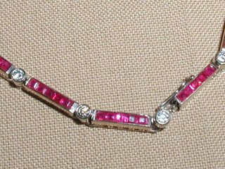 Ruby & Diamond Line Bracelet