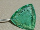 Green Glass Hat Pin