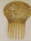 Carved Horn Hair Comb
