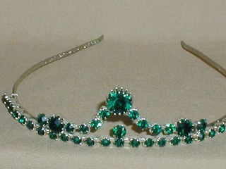 Green Diamante Tiara