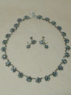 Cut Steel Necklace & Earrings