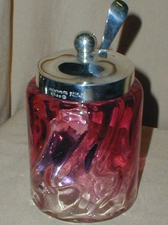Cranberry Glass Pot